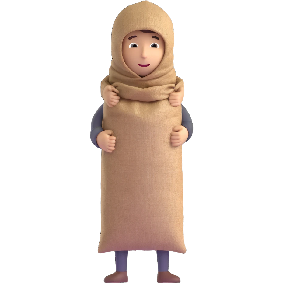 man with burlap sack over head full body emoji