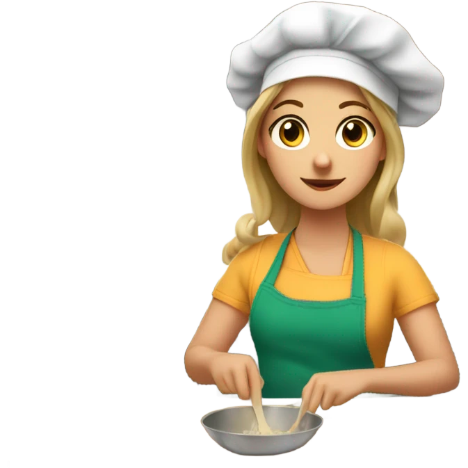 White girl cook emoji