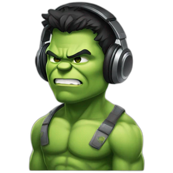 hulk with headphones emoji