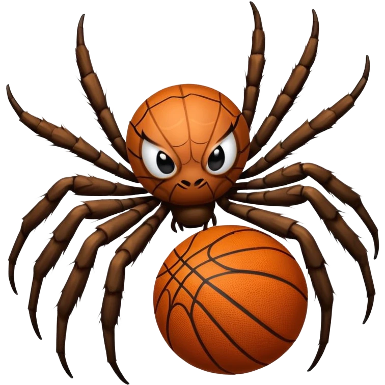 A spider with a basketball emoji