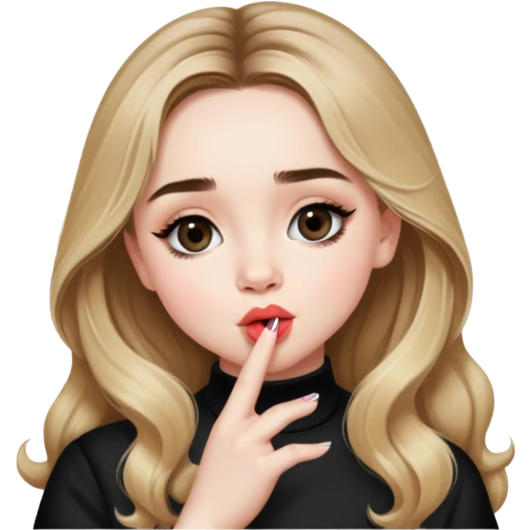 Sabrina Carpenter blowing a kiss emoji