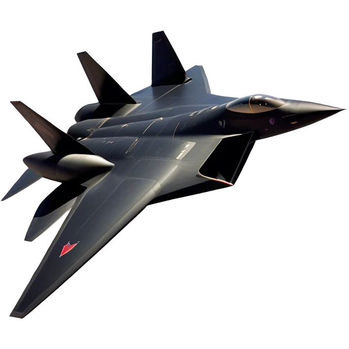 SR-71 Blackbird - Lockheed Martin (Stealth Grey) A sleek, high-speed reconnaissance aircraft with an elongated, needle-like fuselage and a smooth, aerodynamic design. The body is finished in a deep, matte jet-black with subtle panel lines and heat-resistant detailing. Its twin engines are seamlessly integrated into the structure, with sharp, swept-back wings that emphasize speed and stealth. The cockpit canopy is tinted, adding to its mysterious, high-tech aesthetic, while the overall silhouette exudes an aura of unmatched velocity and secrecy. emoji