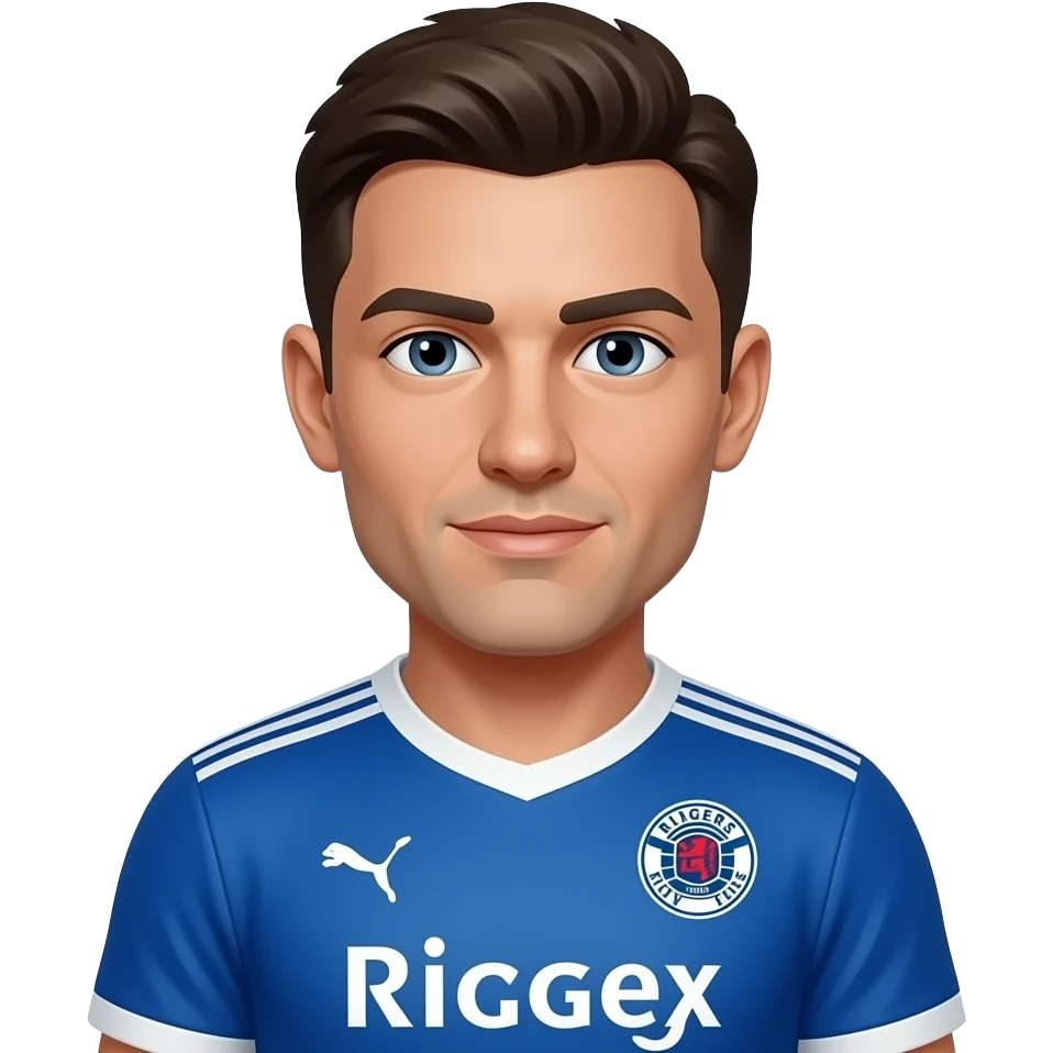 A man wearing a rangers fc kit emoji