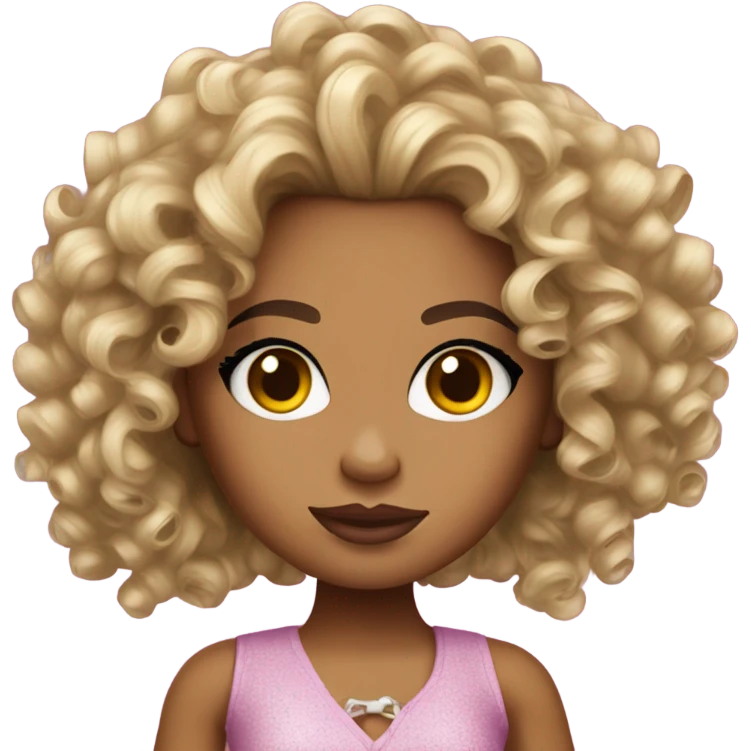 modern version bratz doll with curly hair  emoji