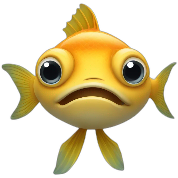 Fish with arms and oegs emoji