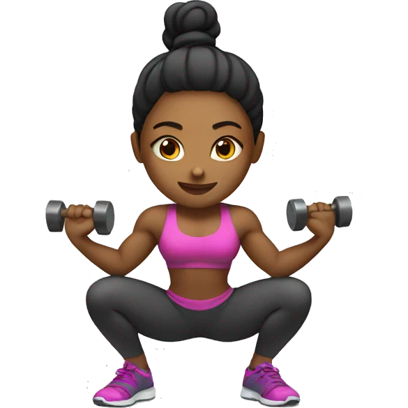 Girl squatting weights emoji