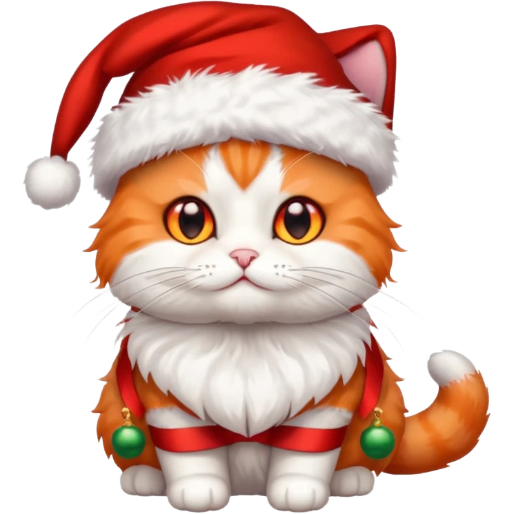 a full-body cute cat with Christmas accessories  emoji