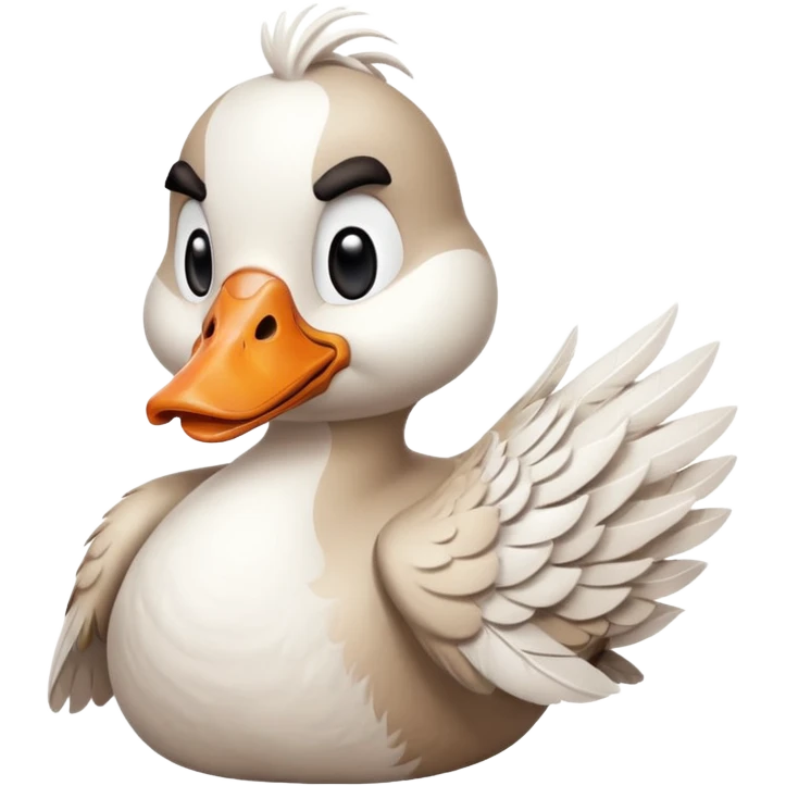 art style drawing goose character giving a thumbs down emoji