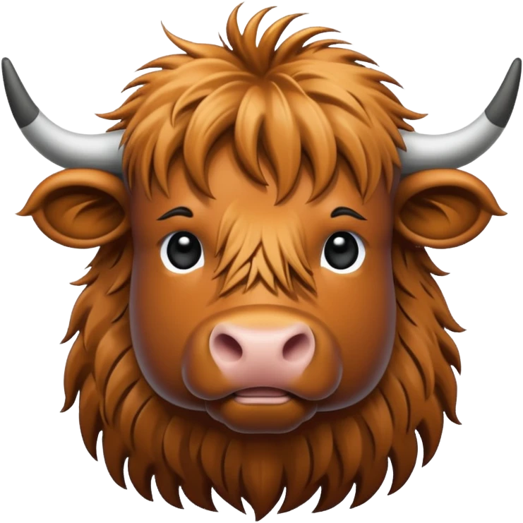 black and white line art highland cow emoji