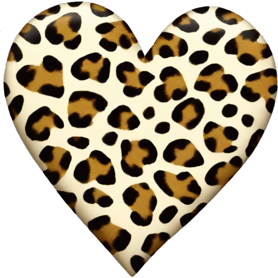 Leopard print heart  emoji