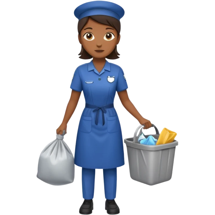 full body housekeeper taking out the trash emoji