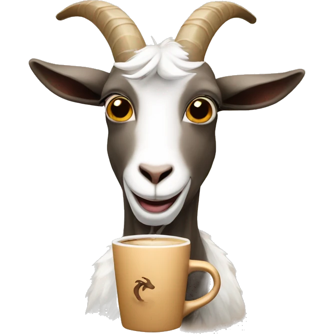 Goat with coffee emoji