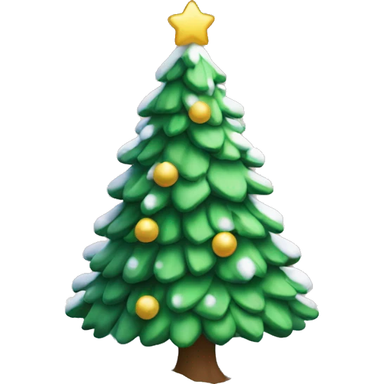christmas tree with snow emoji