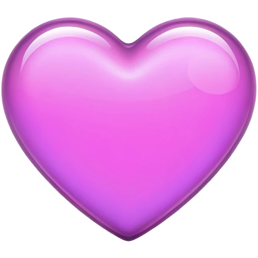 Neon glass mauve heart  emoji