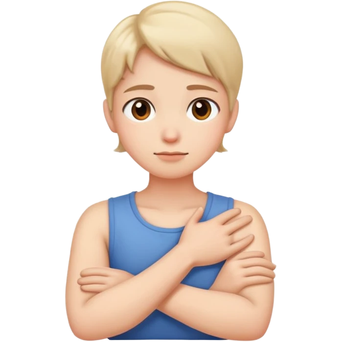 arms crossed holding neck emoji