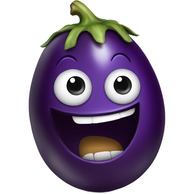 Rolling eye emoji eating egg plant  emoji
