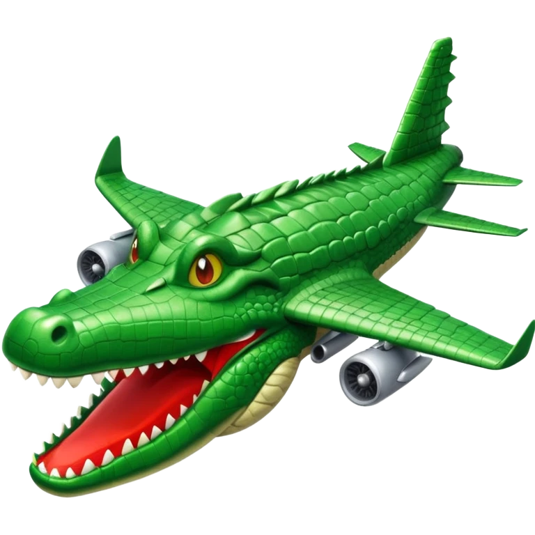 Hazme un avión con cabeza de cocodrilo emoji