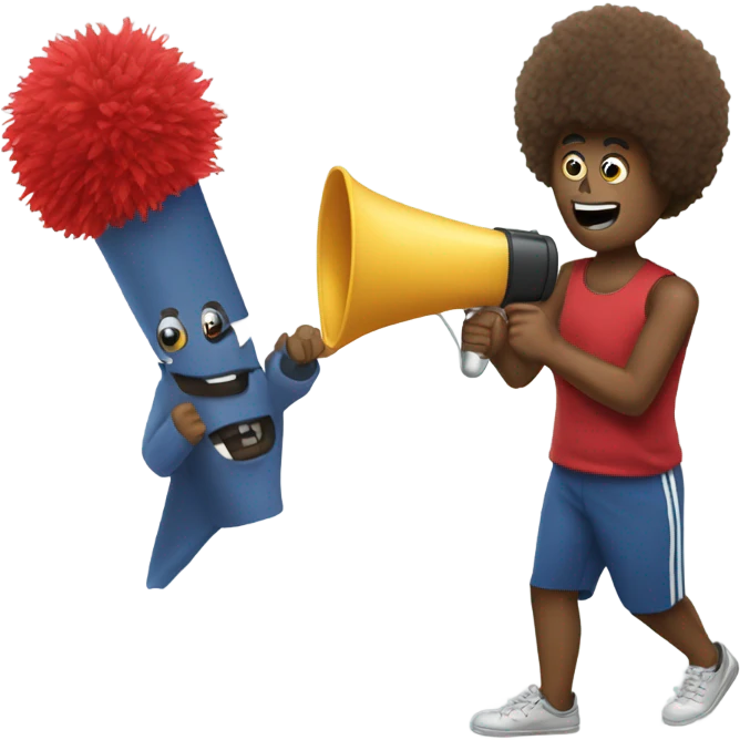 poms and megaphone emoji