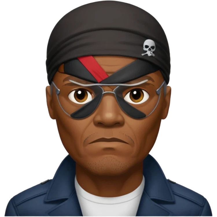 Nick Fury Samuel L. Jackson one eye covered with eye patch emoji