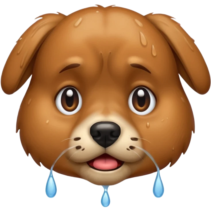 A cry dog emoji