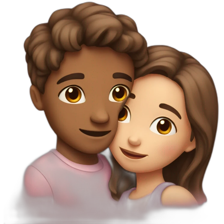 boy and girl hugging in love emoji