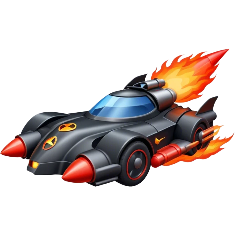 ROCKET IN FIRE BATMOBILE emoji