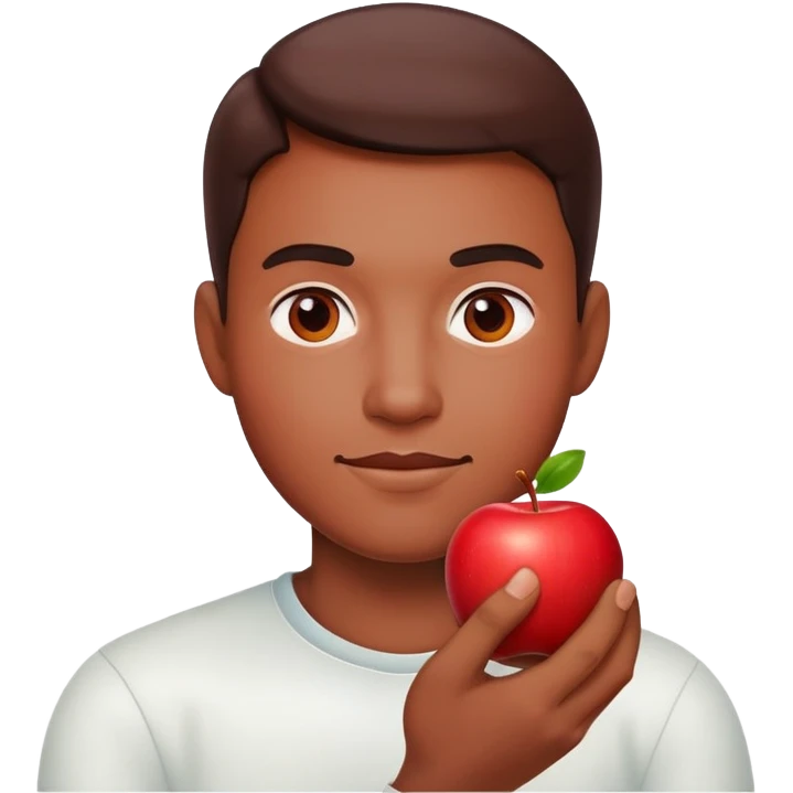 Man with an apple emoji