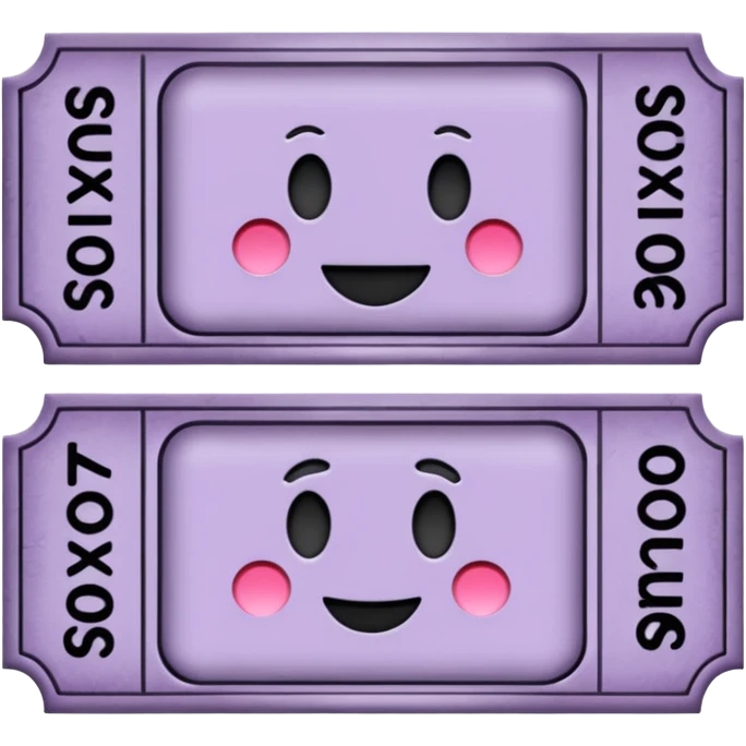 Pale Purple colored 1 Signed ticket  emoji