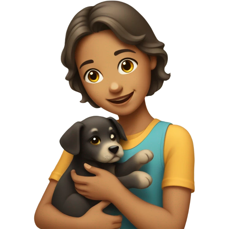 Girl petting puppu emoji