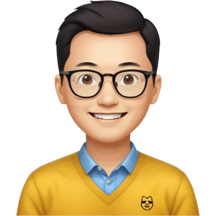 cz binance owner, chinese with glasses emoji