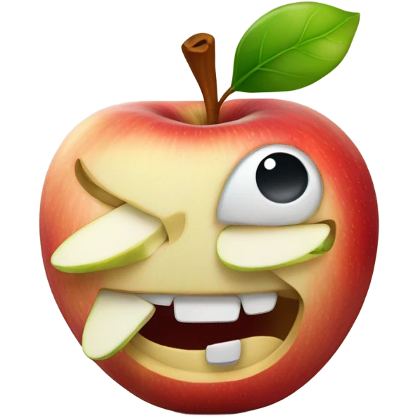 an apple with a bite out of it emoji