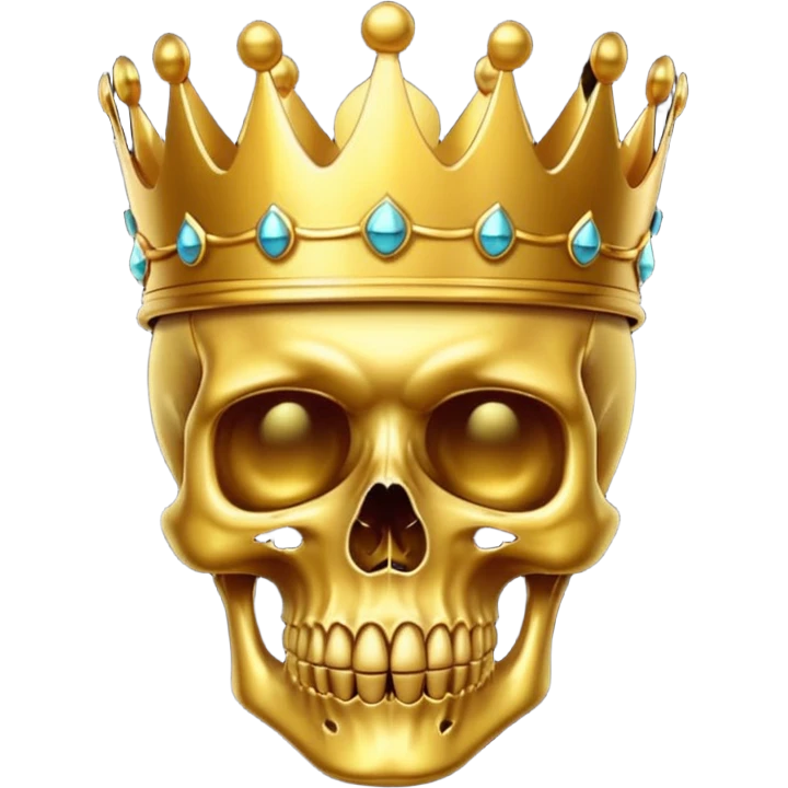Golden skull with crown emoji