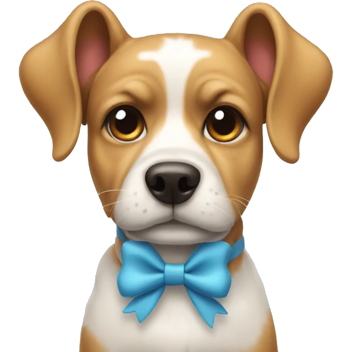 Dog wearing bow emoji