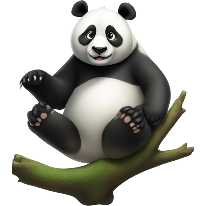 Panda riding a bird emoji
