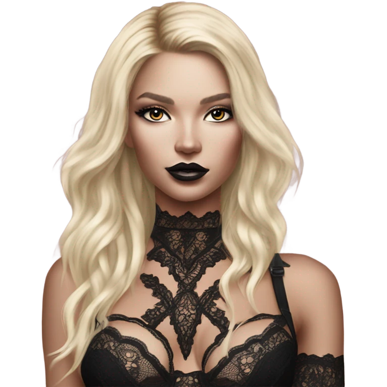 hyper realistic goth blonde victoria secret model emoji