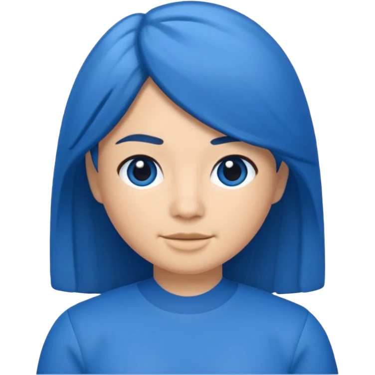 Memoji cabello azul grosera emoji