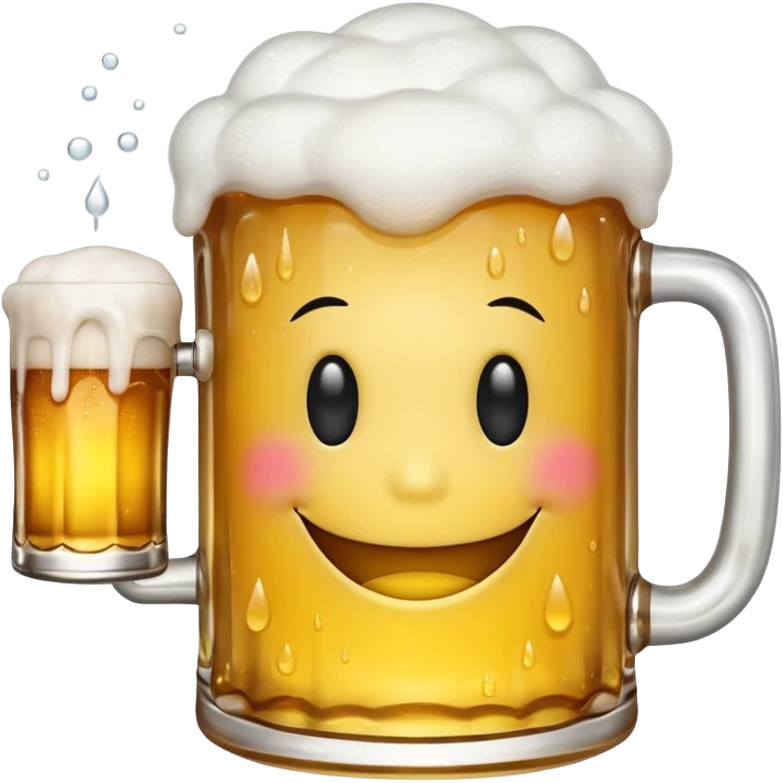 Smiley face holding a beer emoji
