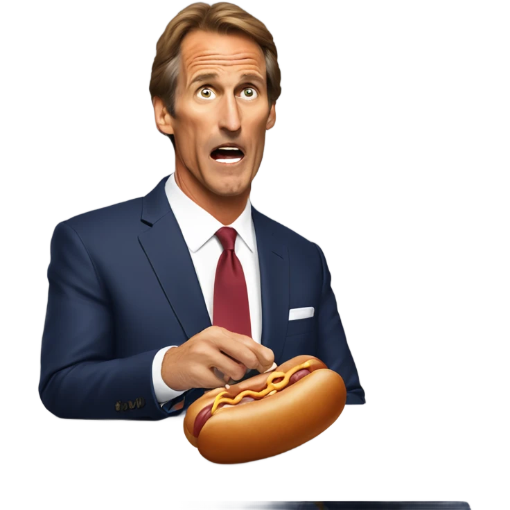 Chris collinsworth eating a sausage emoji