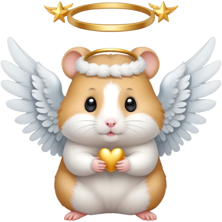 Hamster with angel wings and a halo emoji