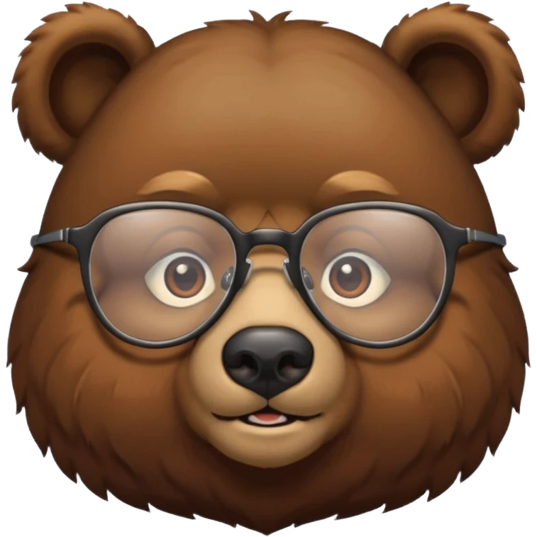 Bear with glasses emoji