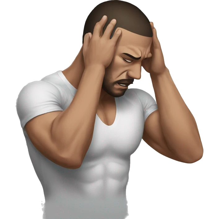 mma fighter holding his head in pain emoji