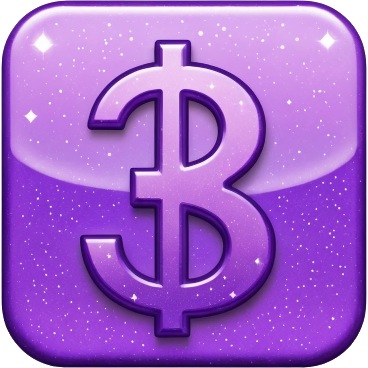 dollar sign with sparkles, purple color emoji