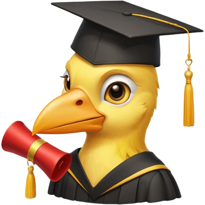Bird graduate college emoji