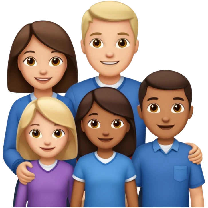 an american couples with 3 children in the age of school emoji