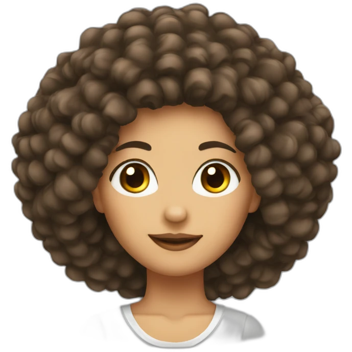top down view of afro hair emoji