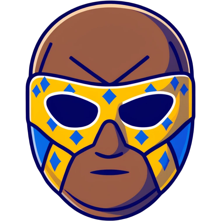designer Louis Vuitton luchador mask with the iconic LV monogram pattern and damier print emoji