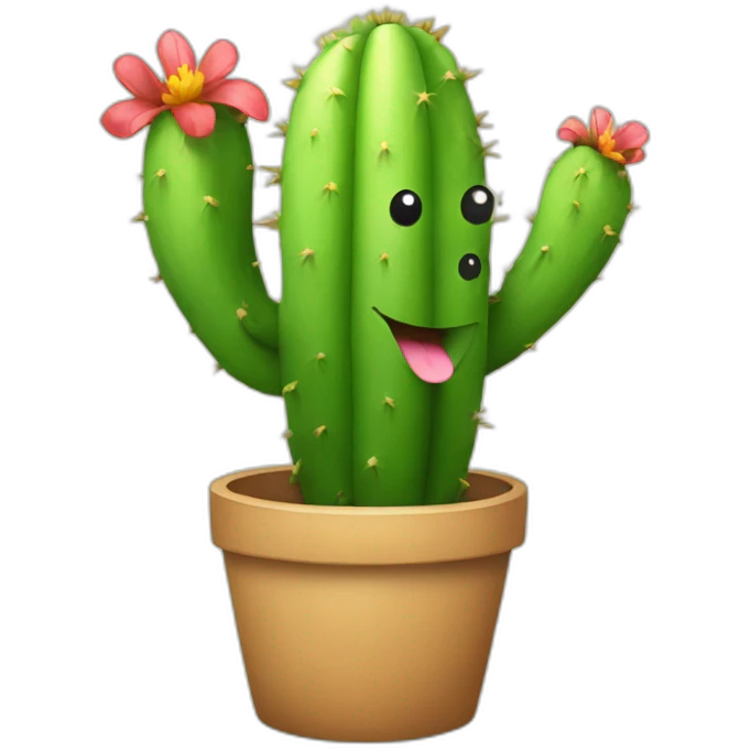 happy cactus emoji