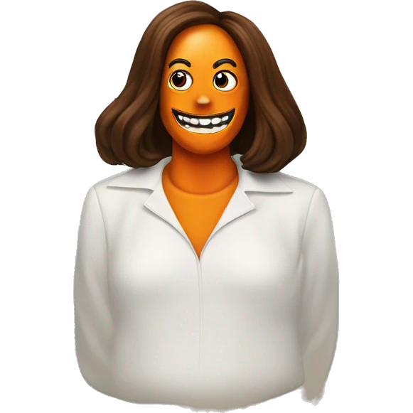 kamala harris face as a pumpkin jack o lantern emoji