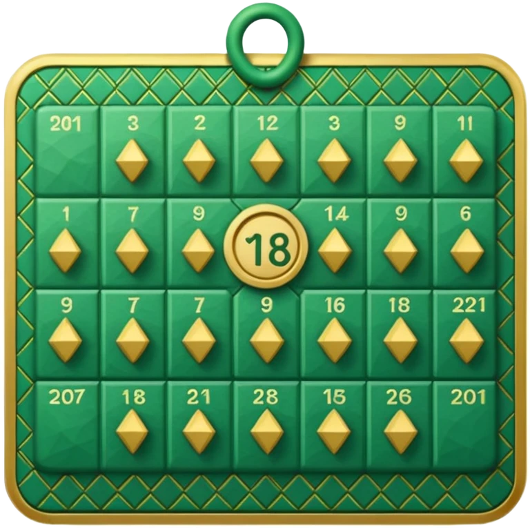 calendar check with golden and green colours emoji