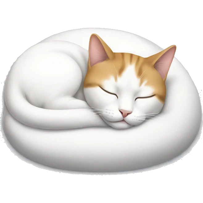 Cat sleeping white emoji